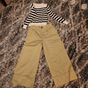 Wide leg Cropped pants